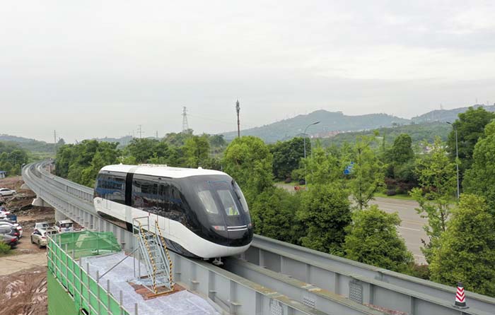 重庆"云巴"示范线正式亮相(组图)