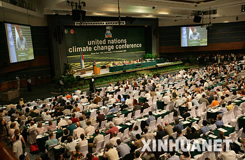 12月15日，联合国气候变化大会最后一天的会议在印度尼西亚巴厘岛国际会议中心举行。新华社记者刘宇摄