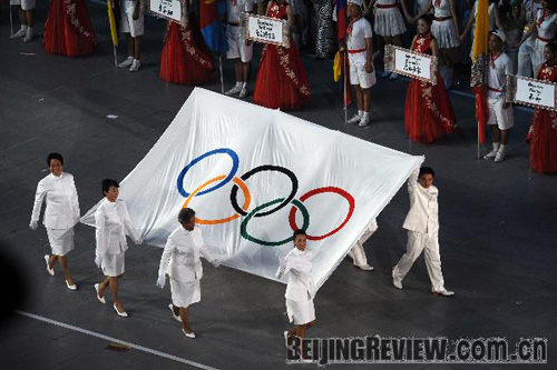 8月8日,第29届夏季奥林匹克运动会在北京国家体育场隆重开幕.